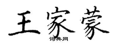 丁謙王家蒙楷書個性簽名怎么寫