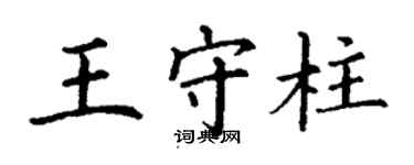 丁謙王守柱楷書個性簽名怎么寫