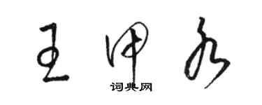 駱恆光王甲水草書個性簽名怎么寫