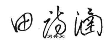 駱恆光田詩涵草書個性簽名怎么寫