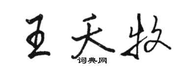 駱恆光王夭牧行書個性簽名怎么寫