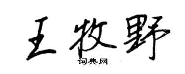 王正良王牧野行書個性簽名怎么寫