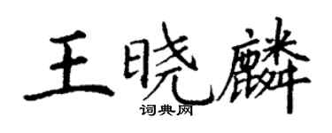 丁謙王曉麟楷書個性簽名怎么寫