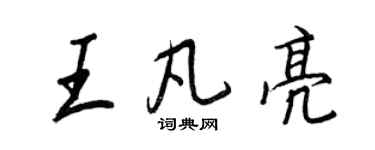王正良王凡亮行書個性簽名怎么寫