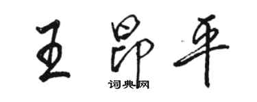 駱恆光王昂平行書個性簽名怎么寫