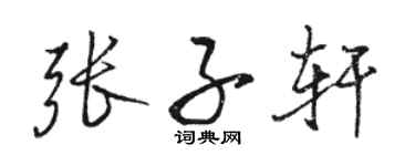 駱恆光張子軒行書個性簽名怎么寫