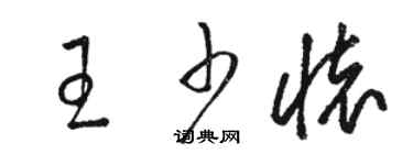 駱恆光王少懷草書個性簽名怎么寫