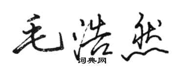 駱恆光毛浩然行書個性簽名怎么寫