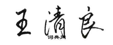 駱恆光王清良行書個性簽名怎么寫