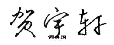 駱恆光賀宇軒草書個性簽名怎么寫