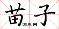 丁謙苗子楷書怎么寫