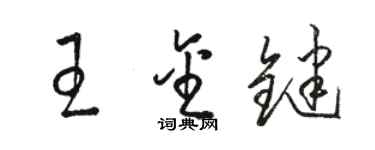 駱恆光王金鍵草書個性簽名怎么寫