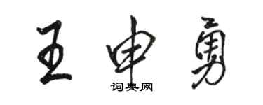 駱恆光王申勇行書個性簽名怎么寫