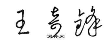 駱恆光王奇鋒草書個性簽名怎么寫