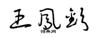 曾慶福王鳳欽草書個性簽名怎么寫