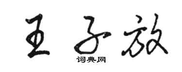 駱恆光王子放行書個性簽名怎么寫