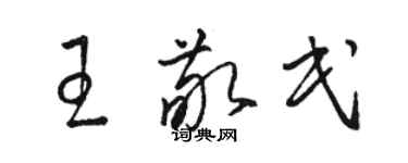 駱恆光王敬民草書個性簽名怎么寫