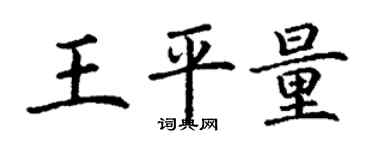 丁謙王平量楷書個性簽名怎么寫