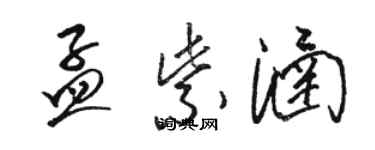 駱恆光孟紫涵草書個性簽名怎么寫