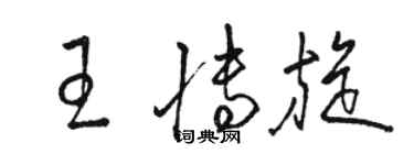 駱恆光王博旋草書個性簽名怎么寫