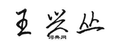 駱恆光王興叢行書個性簽名怎么寫