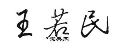 駱恆光王若民行書個性簽名怎么寫