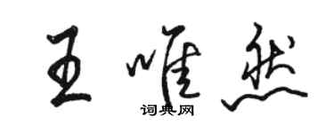 駱恆光王唯然行書個性簽名怎么寫