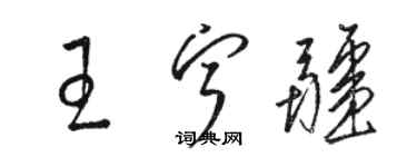 駱恆光王寧疆草書個性簽名怎么寫