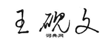 駱恆光王硯文草書個性簽名怎么寫