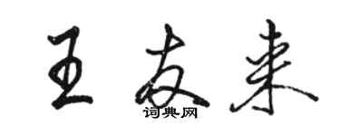 駱恆光王友來行書個性簽名怎么寫