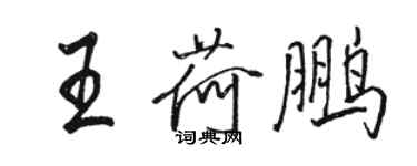 駱恆光王荷鵬行書個性簽名怎么寫