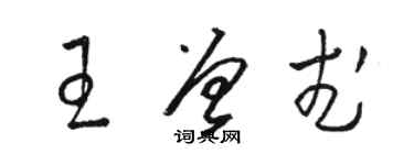 駱恆光王曾武草書個性簽名怎么寫