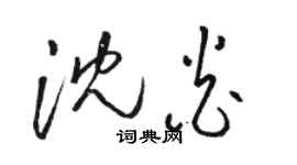 駱恆光沈炎草書個性簽名怎么寫