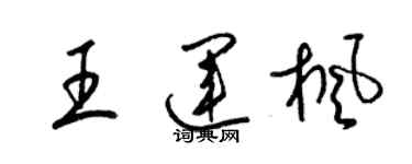 梁錦英王運楓草書個性簽名怎么寫