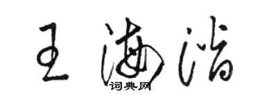 駱恆光王海潛草書個性簽名怎么寫