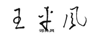 駱恆光王平風草書個性簽名怎么寫