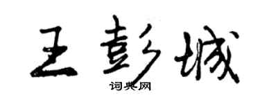 曾慶福王彭城行書個性簽名怎么寫