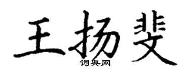 丁謙王揚斐楷書個性簽名怎么寫