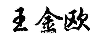 胡問遂王金歐行書個性簽名怎么寫