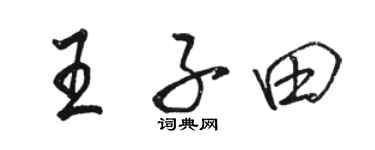 駱恆光王子田行書個性簽名怎么寫