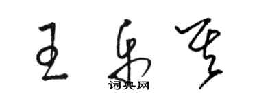 駱恆光王樂其草書個性簽名怎么寫