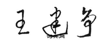 駱恆光王建爭草書個性簽名怎么寫