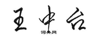 駱恆光王中台行書個性簽名怎么寫