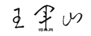 駱恆光王軍山草書個性簽名怎么寫