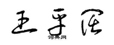 曾慶福王平闊草書個性簽名怎么寫