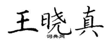 丁謙王曉真楷書個性簽名怎么寫