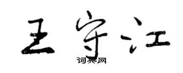 曾慶福王守江行書個性簽名怎么寫