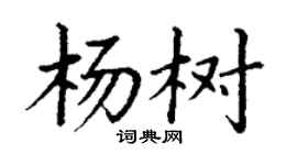 丁謙楊樹楷書個性簽名怎么寫