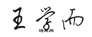 駱恆光王學而行書個性簽名怎么寫