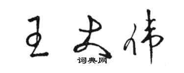 駱恆光王大偉草書個性簽名怎么寫